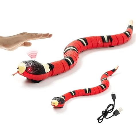 Smart sensing snake - Important Information Material:ABS Package Size: Length: 40cm/15.75" (Approx.) Overview: Designed with automatic sense obstacles, S-shaped moving, and realistic design, this teaser toy will attract the cat's attention and keep the cat in a busy and excited state. If you want to help relieve boredom, release energy, and